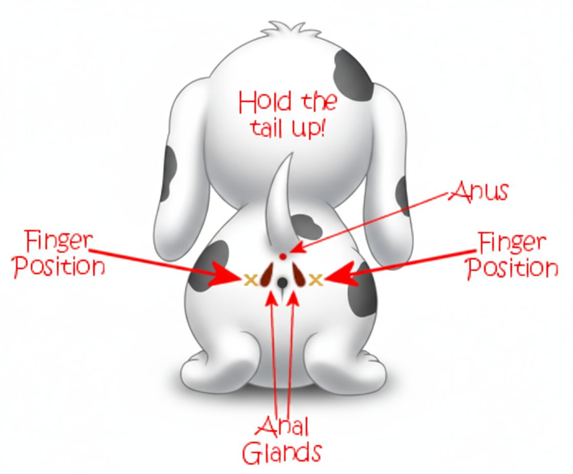 Anal glands cleaning diagram